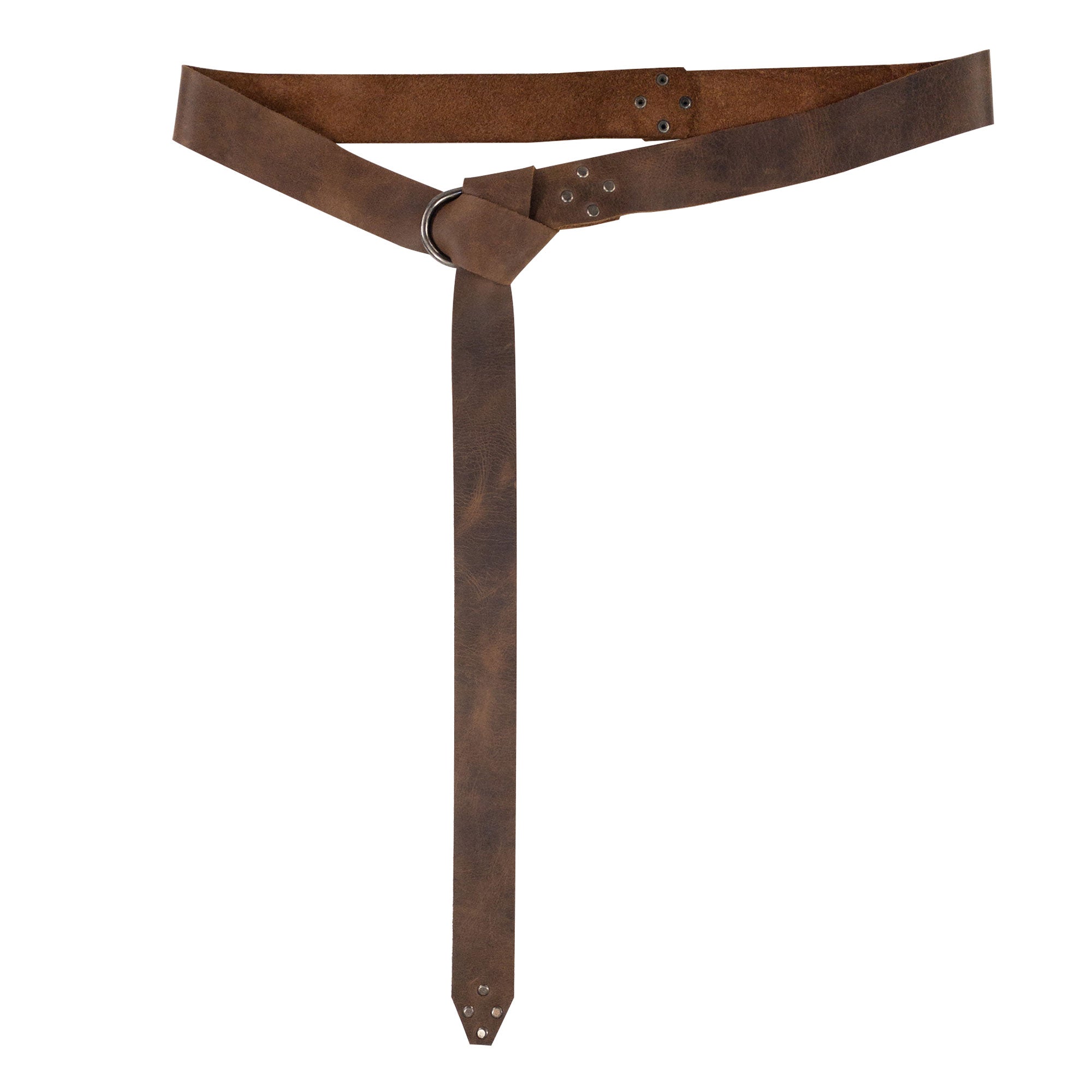 Viking Belt for Men featuring a Half Ring Closure, crafted from Full Grain Leather by Valhalla Gear. This exquisite Viking Belt is perfect for Renaissance events and showcases stockyardX's artisan craftsmanship with small batch production, hand-cut and hand-sewn in La Antigua Guatemala & Oaxaca Mexico.