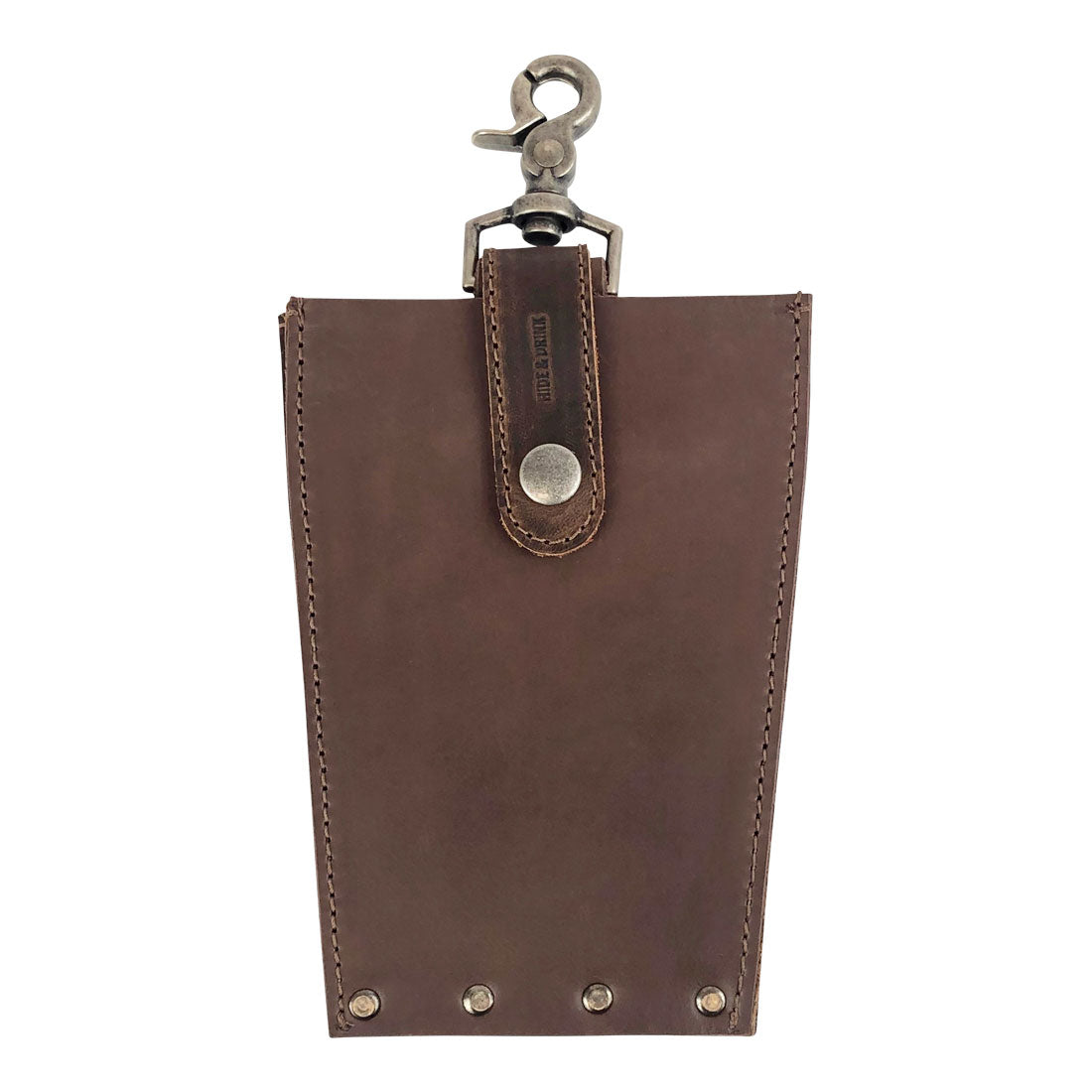 Styled 'Table Hanger Organizer' by Hide & Drink showcasing a durable full grain leather design, featuring a nickel lever hook for easy hanging—a versatile and sleek organizational solution for your essentials. Table Hanger Organizer - All-Purpose Slim File with Lobster Clasp - Durable Multi Use Hanger Organizer with Clasp, Full Grain Leather, StockyardX, Small Batch Production, Hand Cut, Hand Sewn, Fire Branded, Artisan, Handmade in La Antigua Guatemala & Oaxaca Mexico.