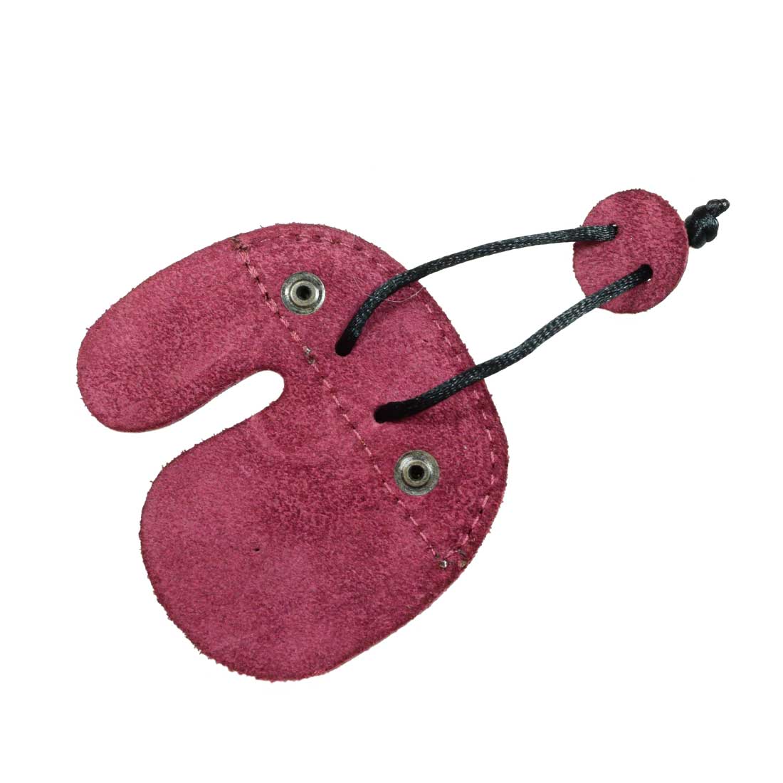 The Hide & Drink Left Handed Archery Finger Protector in a visually striking view, underlining its unique features. This Archery Finger Tab serves as an effective Protect Guard for Recurve Bows, made with high-quality Full Grain Leather, making it a great addition to your shooting practice gear from StockyardX.