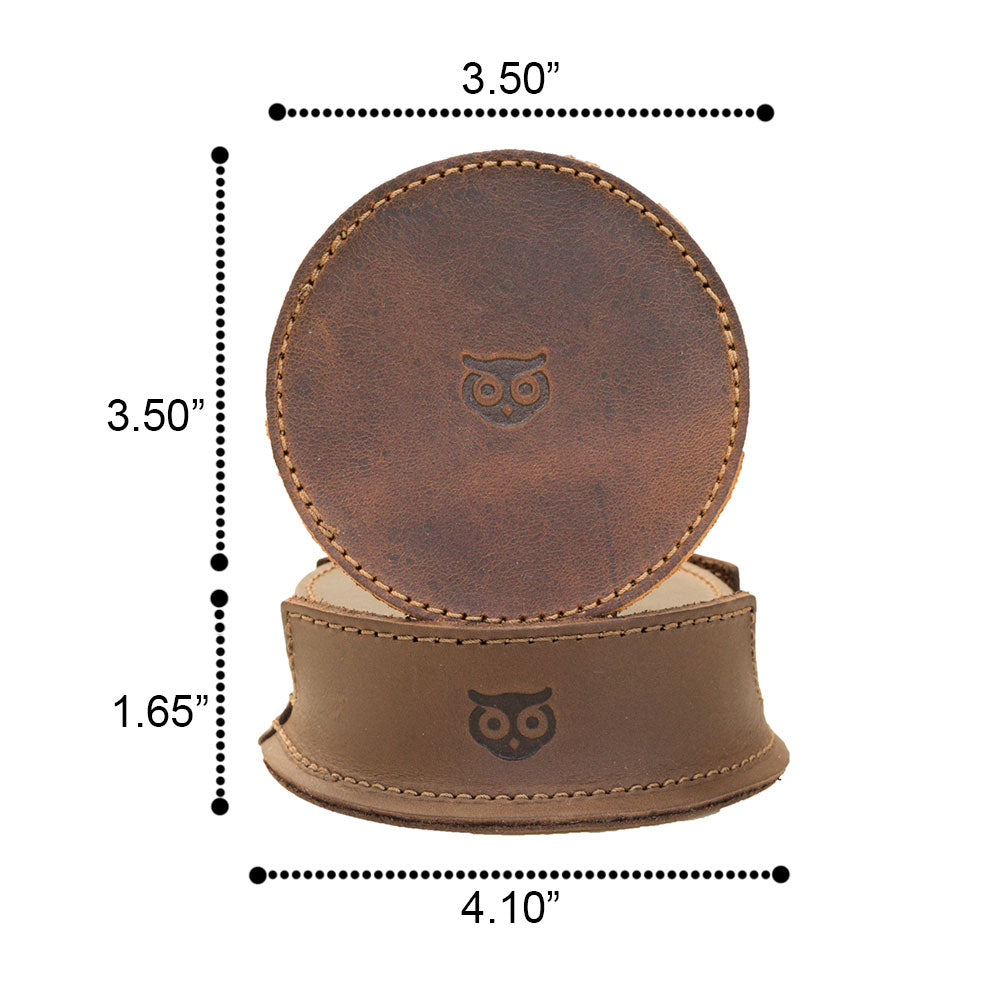 Owl Coaster (8-Pack) - Stockyard X 'The Leather Store'