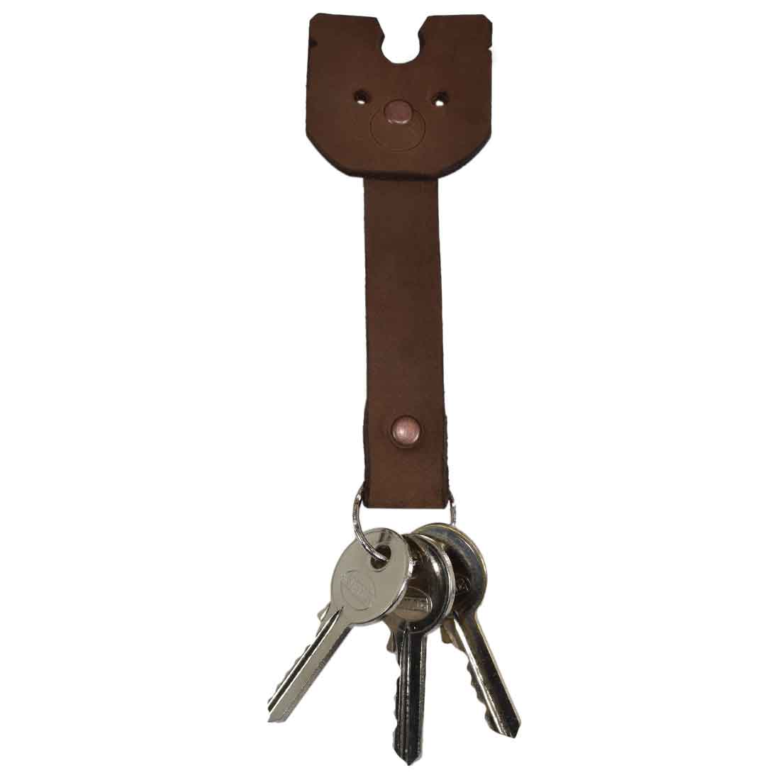 Doggy Fob by Hide & Drink featuring a cute critter design, showcasing a Full Grain Leather Critter Keychain with a durable metal ring, perfect for dog lovers. Critter Keychain Dog Key Ring Pet Fob, Full Grain Leather, StockyardX, Small Batch Production, Hand Cut, Hand Sewn, Fire Branded, Artisan, Handmade in La Antigua Guatemala & Oaxaca Mexico.