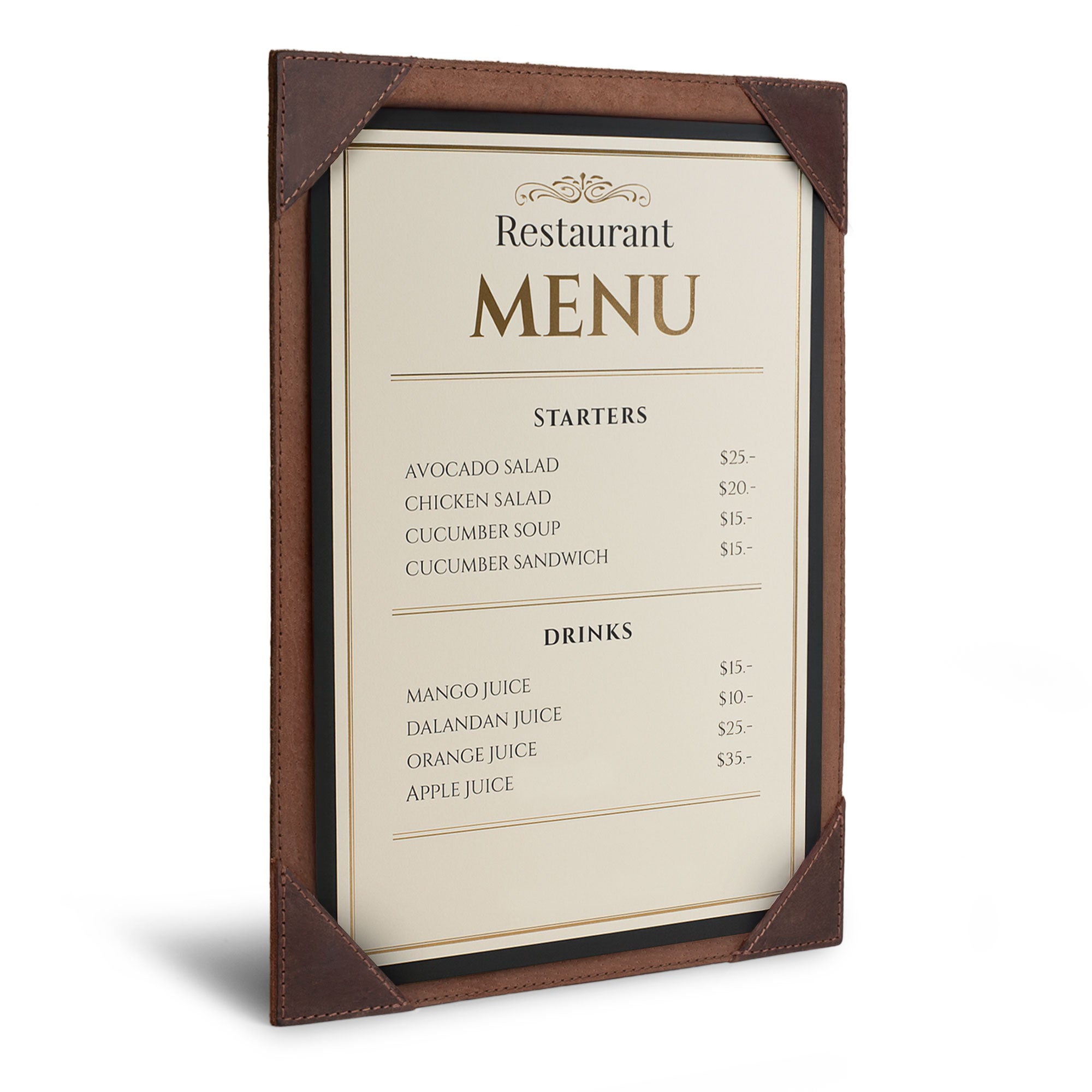 Menu Cover - Stockyard X 'The Leather Store'