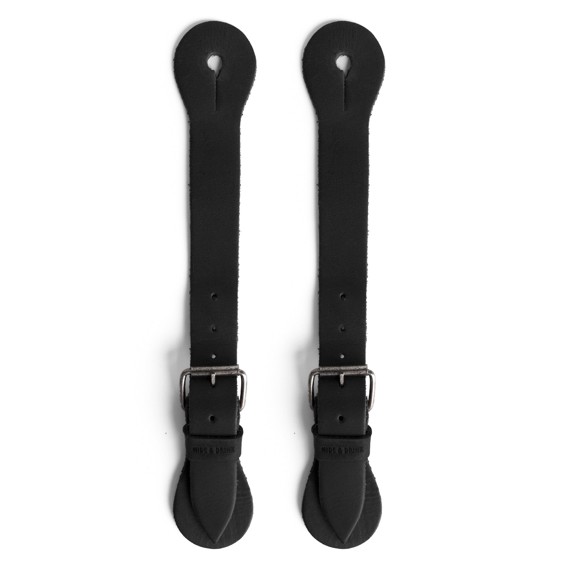 Hide & Drink's Ply Spur Straps (2 Pieces) - Designed for Cowboy boots, this set includes 2 Single Spur Straps perfect for Men and Women. Made from Full Grain Leather, these artisan straps are crafted by hand in La Antigua Guatemala & Oaxaca Mexico, showcasing Rodeo-ready durability.