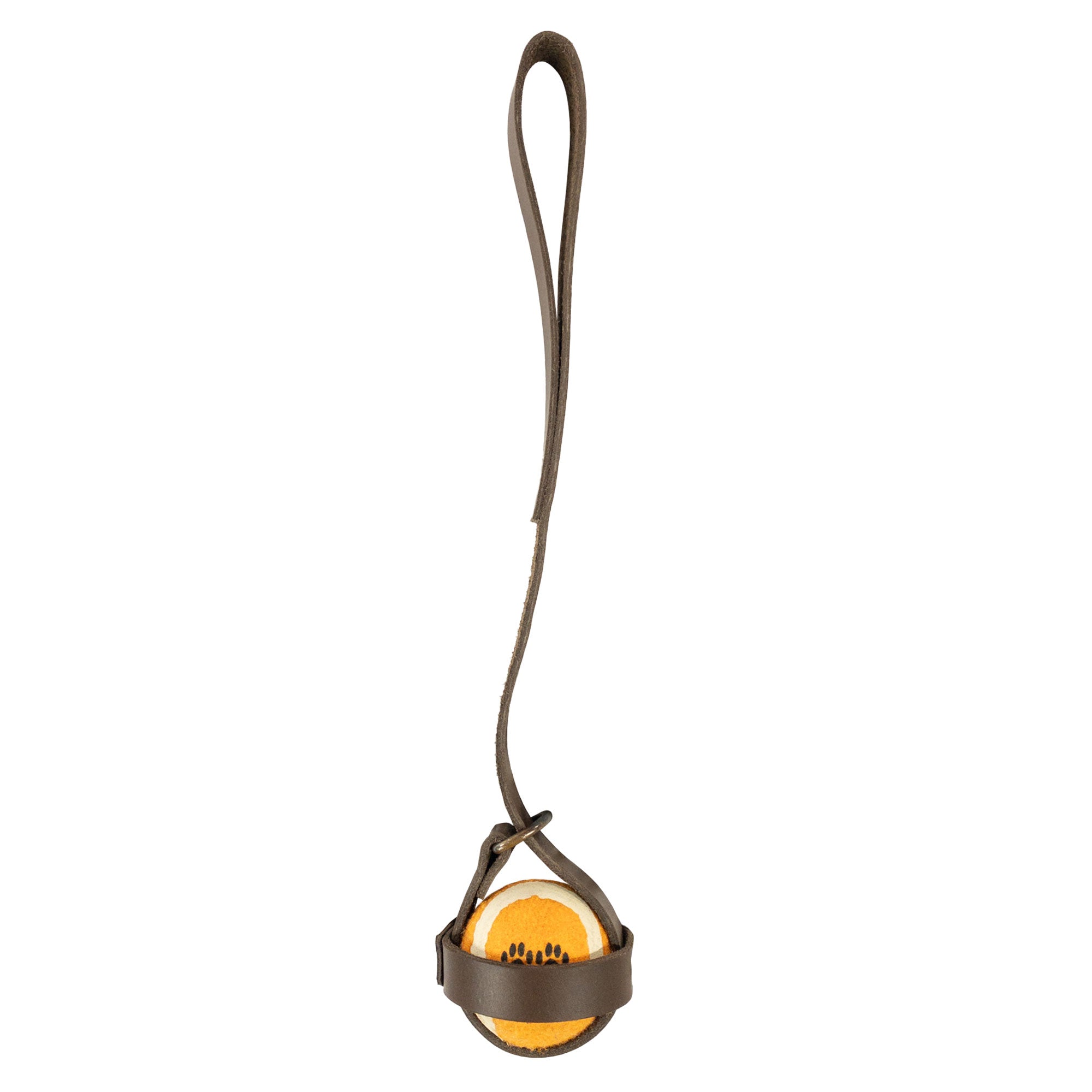 A stylish Dog Ball Holder by Taco Dog designed for holding dog ball toys, featuring a durable full grain leather construction. This hands-free accessory enhances playtime while ensuring easy access to pet toys. Perfect for outdoor adventures, it embodies artisan craftsmanship with small batch production methods from La Antigua Guatemala.