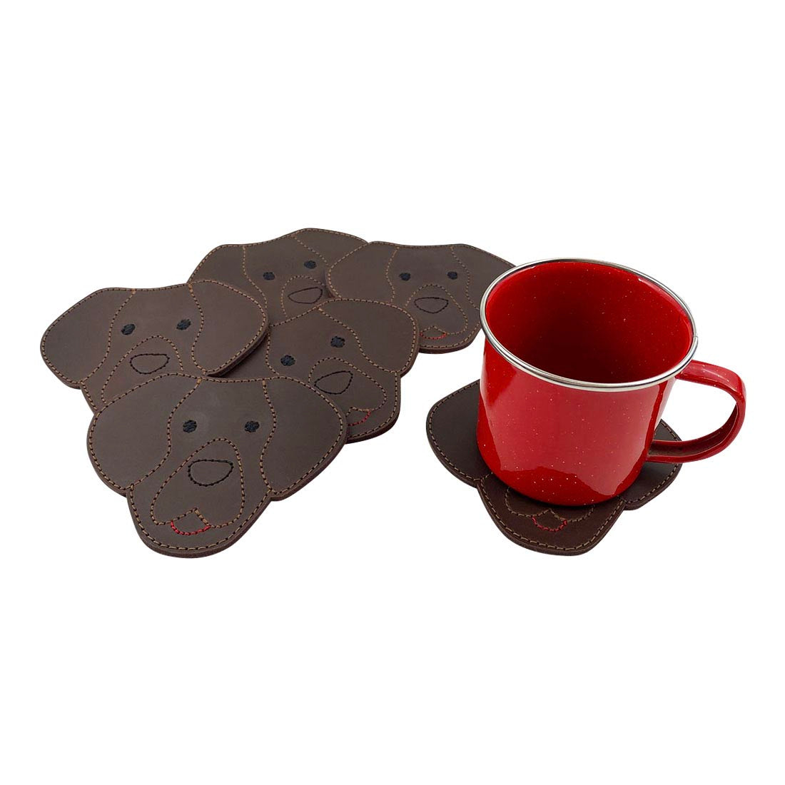 Labrador Doggy Coaster Set (6-Pack) - Stockyard X 'The Leather Store'