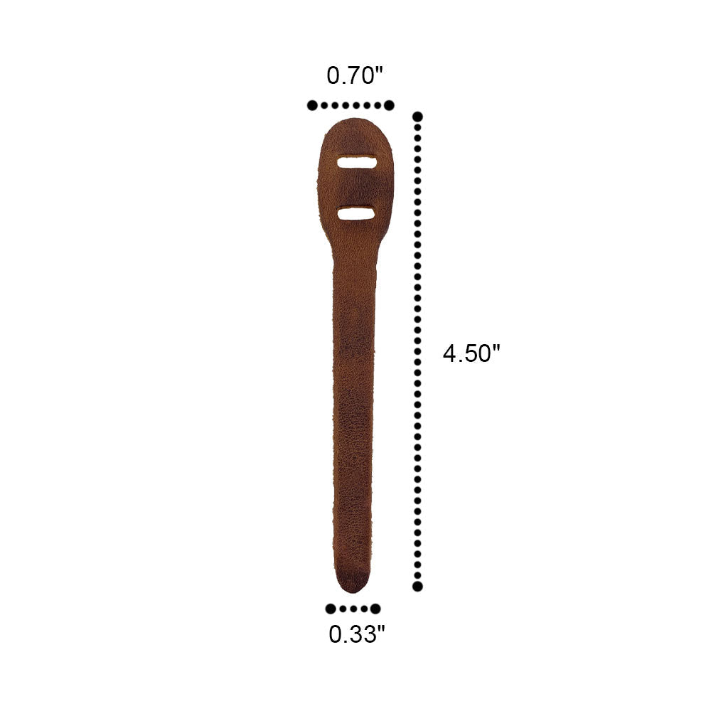 Full grain leather Zipper Pull Replacement by Hide & Drink, featuring a rustic design. This piece is part of the 6 pack set, perfect for backpacks, jackets, wallets, luggage, and bags. Each hand cut and hand sewn pull is fire branded, reflecting the artisan quality from La Antigua Guatemala & Oaxaca Mexico.