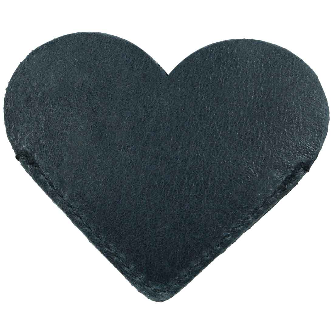 Black Leather Corner Heart Bookmark (2 pack) by Hide & Drink, showcasing a sleek design made of Full Grain Leather. This handcrafted product is made by artisans in La Antigua Guatemala and Oaxaca Mexico, using careful hand cut and hand sewn methods.