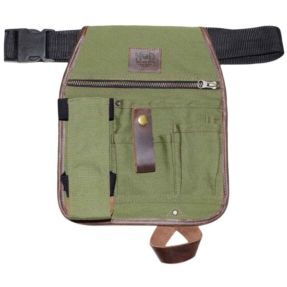 Gardening Tool Belt Olive - Stockyard X 'The Leather Store'